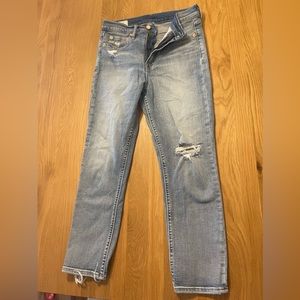 Gap cigarette high rise jeans.